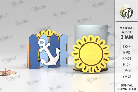 3D Summer Coasters with Boxes Bundle