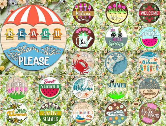 Bundle Mega Seasonal & Beach Round Sign