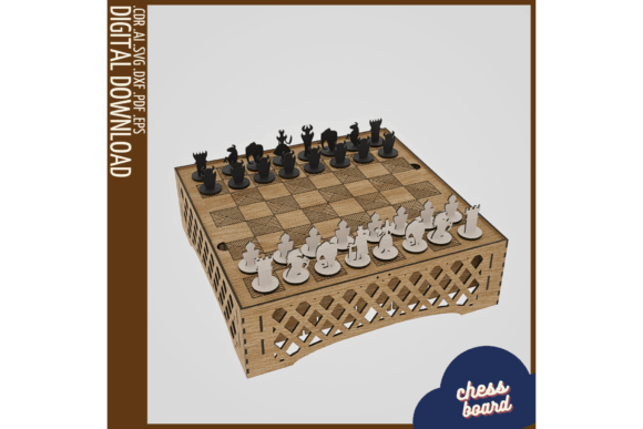 Chessboard with Hidden Compartment Svg