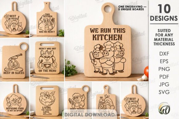 Kitchen Cutting Board Engravings Bundle