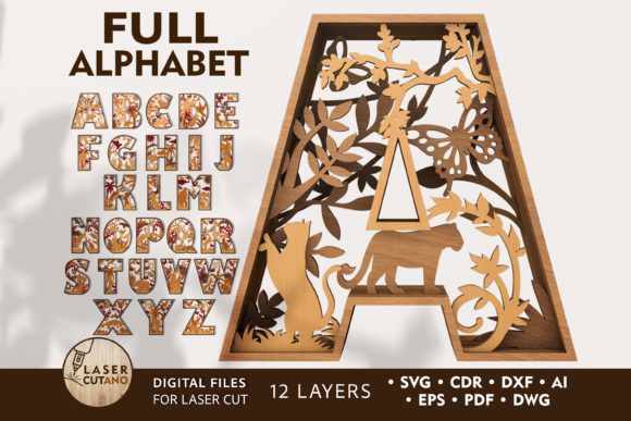 Alphabet Multilayer Laser Cut File