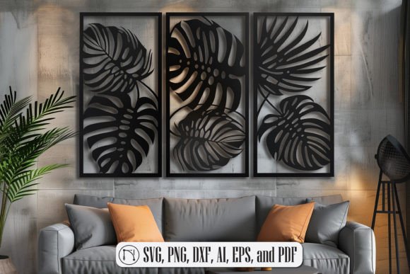 Laser Cut Monstera Wall Art SVG Bundle