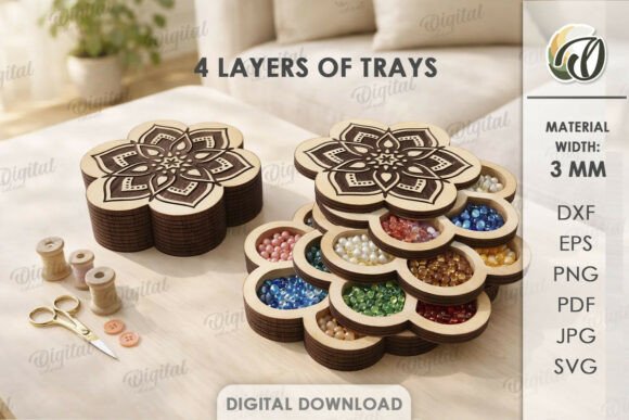 Layered Bead Organizers Bundle Laser Cut