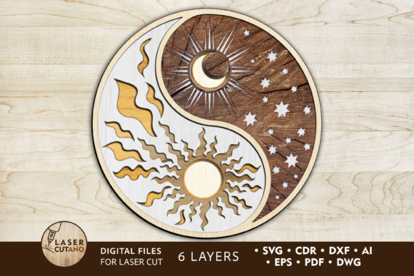 Multilayer Cut File Ornaments YIN YANG