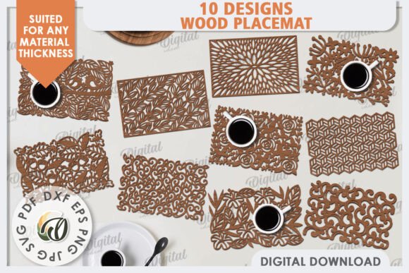 Wood Placemats Laser Cut Bundle