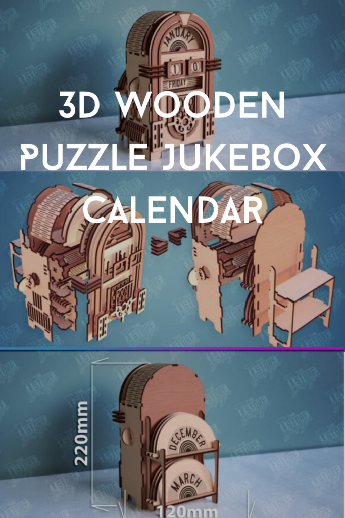 3D Wooden Puzzle Jukebox Calendar