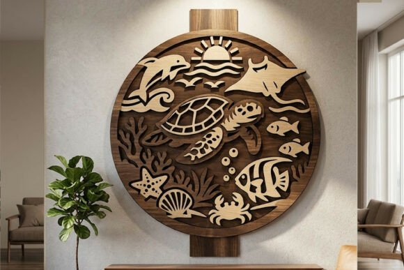 Laser Cut Sea Life Wall Decor SVG