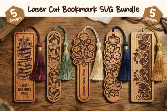 Premium Wooden Laser Cut Bookmark Bundle