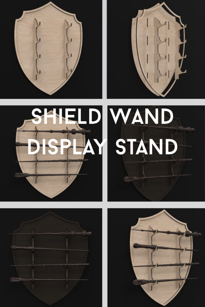 Laser Cut Shield Wand Display Stand Svg