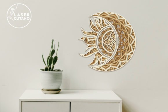 Solar Eclipse Wall Art Sun and Moon