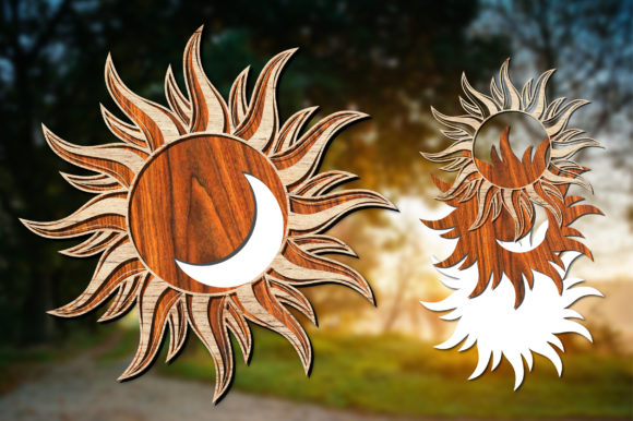 Sun with Moon 3D Wooden
