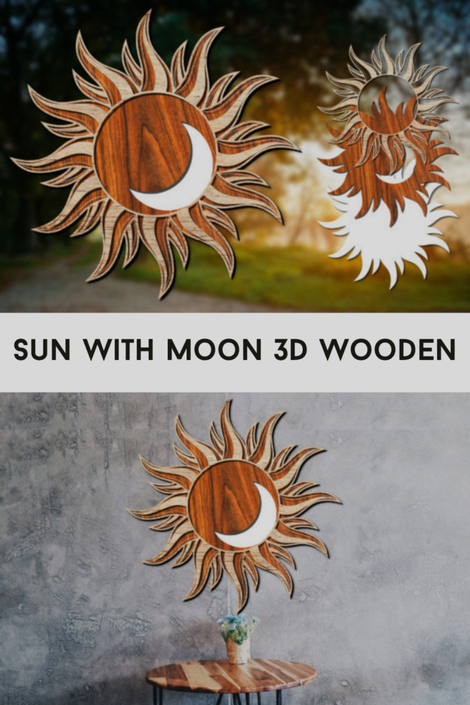 Sun with Moon 3D Wooden