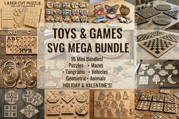 Toys & Games Laser Cut SVG Mega Bundle