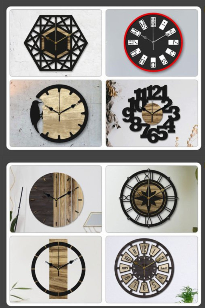 Wall Clock SVG, Wall Watch Models DXF