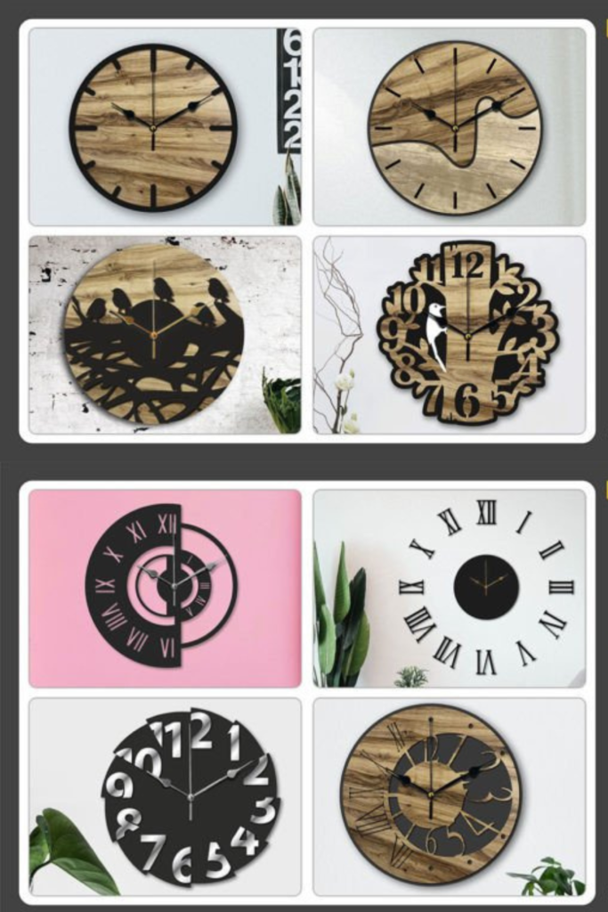 Wall Clock SVG, Wall Watch Models DXF