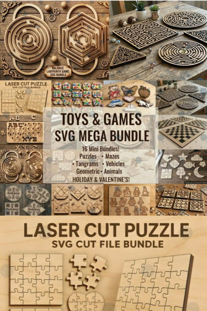 Toys & Games Laser Cut SVG Mega Bundle